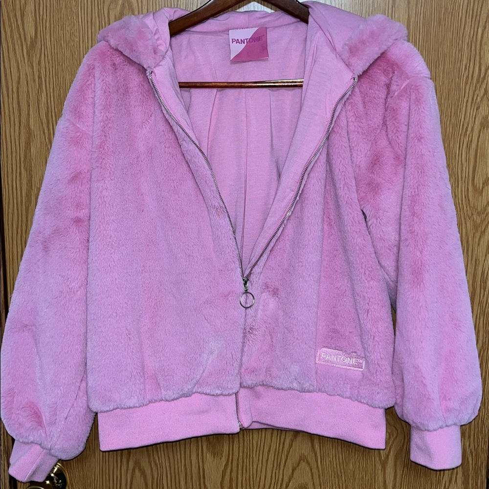 F21 “Pantone” hooded plush jacket